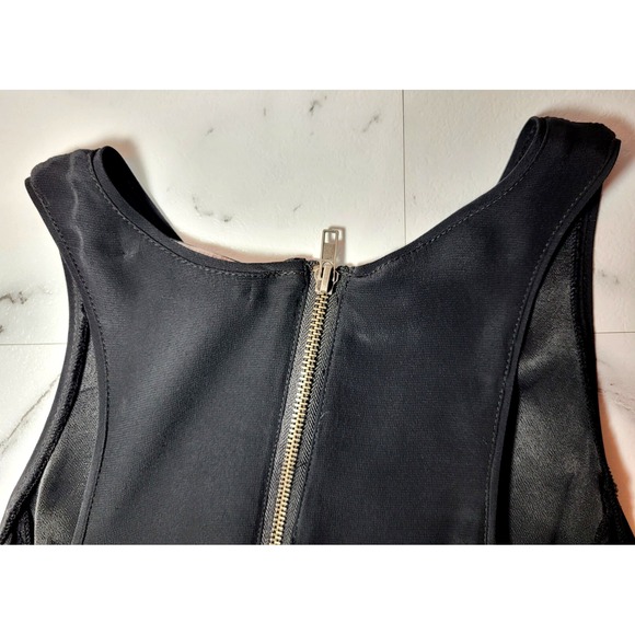 Sanctuary Sleeveless Black Dress Drop Waist Rear Zip Hi Low Hem Small LBD Y2K - Picture 6 of 7